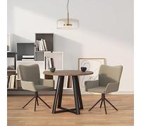 Ziaphsol Chaises pivotantes à Manger Lot de 2 Gris Clair en Velours Confortables avec Dossier Ergonomique et Rotation à 360 degrés pour Salle à Manger Moderne et Salon