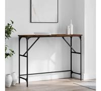 Ziaphsol Chêne fumé Console Table 100x32x75 cm Bois d'ingénierie métal Industriel Moderne Vintage pour entrée Salon Couloir Meuble Rangement