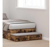 Ziaphsol Chêne fumé Tiroirs de lit 80 x 36,5 x 16,5 cm Bois d'ingénierie Meuble de Rangement Moderne Multifonctionnel pour Chambre Salon avec 2 tiroirs Robustes et capacité de 5 kg