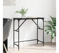 Ziaphsol Chêne Noir Industrial Console Table 75 x 32 x 75 cm with Engineered Wood Top Sturdy Steel Legs Versatile Storage for Modern Hallway Or Living Room Decor