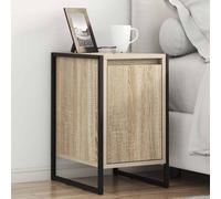 Ziaphsol Chevet Table Appoint 2 pcs Sonoma 39.5 x 30 x 50 cm Modern Industrial Bedroom Furniture with Wooden MDF and Metal Legs for Nightstand Or Side Table in Lounge Or Dorm Room
