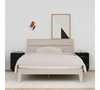 Ziaphsol Chevet Table Appoint Noir 2 pcs Bois de Pin Massif 40x34x55 cm with Rigid Top and Adjustable Door for Bedroom Living Room Modern Vintage Scandinavian Style