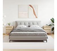 Ziaphsol Chevet Table Appoint with Drawer and Shelf in Chêne Sonoma Finish 2 Pack Modern Scandinavian Wooden Bedroom Nightstand with Metal Legs for Bedroom Living Room Dors