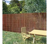 Ziaphsol Clôture en osier 5 x 1 m - Clôture naturelle - Brise-vue - Décoration de terrasse - Protection contre le vent - Clôture en bois pour balcon et jardin avant