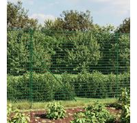 Ziaphsol Clôture en treillis métallique vert 2x10 m acier galvanisé avec poteaux, grillage rigide pour jardin, barrière de séparation occultante, palissade brise vue extérieur durable