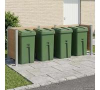 Ziaphsol Clôture pour poubelle, marron, 315 x 85 x 115 cm, aluminium WPC, module extensible pour revêtement de poubelles de 120 l et 240 l, séparation dans le jardin pour l'ordre