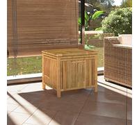 Ziaphsol Coffre de jardin en bambou 60 x 52 x 55 cm avec sac intérieur en polyéthylène, housse imperméable et serrure, comme coffre de rangement pour coussins et jardin