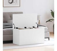 Ziaphsol Coffre de rangement blanc - 84 x 42 x 46 cm - En bois avec couvercle - Coffre de rangement pour salon, chambre à coucher, couloir, couloir, commode