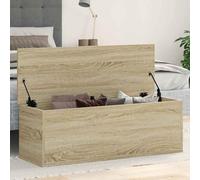 Ziaphsol Coffre de rangement en chêne Sonoma - 102 x 35 x 35 cm - Avec couvercle - Boîte de rangement pour ranger le linge, les jouets et les couvertures, style banc