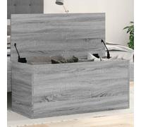 Ziaphsol Coffre de rangement gris Sonoma 100 x 42 x 46 cm avec couvercle, bras de support à ressort, espace de rangement pour linge, jouets, couvertures, également comme banc, commode