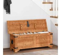 Ziaphsol Coffre en bois massif de manguier brut - 110 x 35 x 40 cm - Boîte de rangement avec couvercle - Pliable pour l'ordre dans la chambre à coucher, le salon, le couloir