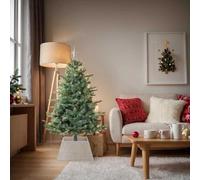 Ziaphsol Collier de Sapin de Noël Blanc 60 x 60 x 28 cm en Jacinthe d'eau pour décoration intérieure et extérieure abritée, Cache Pied élégant, Support de Base pour Arbre de Noël