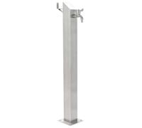 Ziaphsol Colonne d'eau de jardin en acier inoxydable carrée 95 cm, robinet d'arrosage, raccord de tuyau de 1/2", autonome pour pelouse, fleurs, terrasse