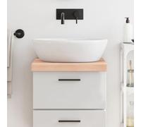 Ziaphsol Comptoir de salle de bain en bois massif de 40x60 cm, surface naturelle non traitée, plan de travail polyvalent pour rénovation et construction, bord vivant unique
