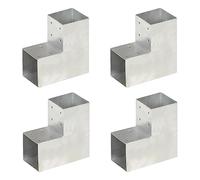 Ziaphsol Connecteurs de poteau 4pcs en métal galvanisé forme en L pour poteaux de 101 mm fixation support pour clôture jardin enclos portail extérieur