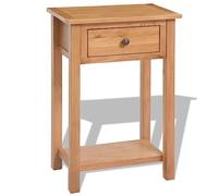 Ziaphsol Console Table 50 x 32 x 75 cm Solid Oak Wood with Drawer for Living Room Hallway Decor Rustic Style Furniture