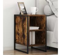 Ziaphsol Contemporary Industrial Oak Nightstand Set of Two with Rectangular Design for Bedroom Lounge Or Living Room Space-Saving Compact Furniture with Durable Wooden and Steel Construction