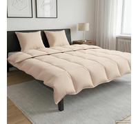 Ziaphsol Couette d'été beige, 220 x 240 cm, 100 % kapok naturel, couette respirante pour chambre à coucher, rembourrage léger de 150 g/m², pour l'été et la chambre d'amis, confort de sommeil