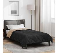 Ziaphsol Couette d'été noire et taupe, 200 x 140 cm, en microfibre, matelassée, rembourrage en polyester, 1 pièce, pour chambre à coucher, chambre d'amis, couette d'été respirante
