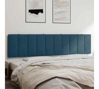 Ziaphsol Coussin de tête de lit Hanko bleu 200 cm en velours avec rembourrage en mousse pour un soutien dorsal confortable adapté pour lit double et lit simple avec montage mural