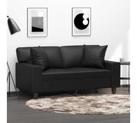 Ziaphsol Coussins décoratifs Lot de 2 Noir 40x40 cm Similicuir Durable avec Rembourrage en Coton pour canapé Fauteuil lit Salon Chambre extérieur intérieur Confort Soutien décoration bohème