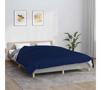 Ziaphsol Couverture lestée bleue - 200 x 225 cm - 9 kg - Tissu en coton - Couette avec perles de verre - Passants intérieurs pour literie, comme couverture douillette pour chambre à coucher, canapé et
