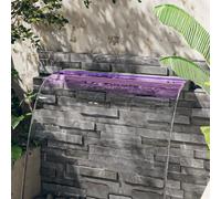 Ziaphsol Déversoir pour Cascade avec LED RVB en INOX 108 cm pour étangs, fontaines et Jardins extérieurs avec éclairage coloré, Robuste, idéal pour décoration Zen Relaxation Ambiance