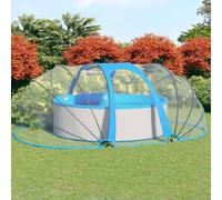 Ziaphsol Dôme de Piscine Ovale 530x410x210 cm en PVC Fibre de Verre avec Portes latérales enroulables, Protection Contre débris, étanchéité Thermique et sécurité pour terrasse Jardin