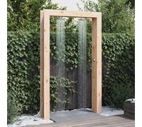 Ziaphsol Douche d'extérieur 226 cm en bois de pin massif et acier inoxydable naturel, résistante aux intempéries, tuyau de douche réglable en hauteur, pommeau de douche rotatif, raccord G 1 2, pour