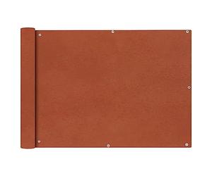 Ziaphsol Écran de Balcon en Tissu Oxford Ocre Marron 75 x 400 cm, Protection Soleil UV Pluie, avec Oeillets Aluminium et Corde pour Balcon terrasse extérieur