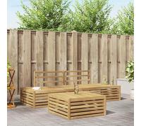 Ziaphsol Ensemble canapé d extérieur 4 pièces en Bois d Acacia Massif, canapé Fauteuil Pouf Angle modulable, Banquette Lounge pour Jardin terrasse Balcon Patio véranda, Assise 37 cm, 110 kg par siège