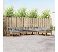 Ziaphsol Ensemble canapé d'extérieur 8 pcs Blanc et Gris Clair en Bois d'acacia Massif avec Coussins Confortables pour Jardin, Patio ou Coin Piscine, mobilier Moderne et Durable pour Salon extérieur