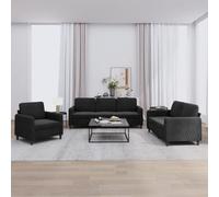 Ziaphsol Ensemble de canapés 3 pièces en Velours Noir modulable, canapé Convertible, Sofa Relax, Banquette méridienne, mobilier Salon Moderne, déhoussable