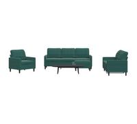 Ziaphsol Ensemble de canapés 4 pièces avec Coussins en Velours Vert foncé canapé modulable canapé d'angle Sofa méridienne Banquette Convertible Relax inclinable pour Salon séjour Chambre Bureau