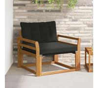 Ziaphsol Ensemble de canapés d’extérieur modulable en Bois d’Acacia Massif, canapé Fauteuil Pouf Angle élément siège Banquette Sofa, Dossier et accoudoir