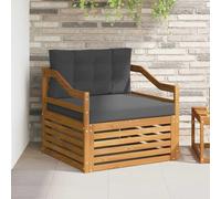 Ziaphsol Ensemble de canapés d'extérieur en Bois d'acacia Massif Naturel, canapé Fauteuil Pouf Angle Module élément siège Banquette Sofa méridienne chauffeuse
