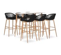 Ziaphsol Ensemble de Meuble de Salle à Manger Blanc et Noir avec Table et Six chaises ergonomiques pour Salon séjour Convivial et Organisation optimale