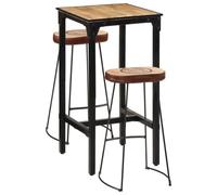 Ziaphsol Ensemble de Meuble de Salle à Manger en Bois de manguier Massif et métal pour Coin Convivial Table et chaises avec Rangement Buffet et étagère
