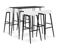 Ziaphsol Ensemble de Meuble Salle à Manger avec Table et 4 chaises en Noir et Blanc pour Cuisine Salon séjour Convivial, Robuste et Moderne, idéal pour aménager Votre Espace intérieur