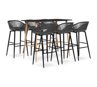 Ziaphsol Ensemble de Meuble Salle à Manger avec Table et 6 chaises en Noir et Gris pour Salon séjour Convivial et Organisation Moderne