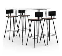 Ziaphsol Ensemble de Meuble Salle à Manger Blanc avec Table et 4 chaises en Bois Massif recyclé, idéal pour Coin Convivial, Salon ou séjour, Robuste et Facile à Organiser