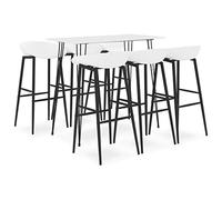 Ziaphsol Ensemble de Meuble Salle à Manger Blanc Comprenant Table et 6 chaises ergonomiques en PP et métal pour Salon séjour Convivial, idéal pour aménager Espace Repas Moderne