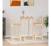 Ziaphsol Ensemble de Meuble Salle à Manger en Bois de pin Massif Comprenant Table, 2 chaises et Rangement idéal pour Salon séjour Convivial et Organisation Pratique