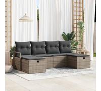 Ziaphsol Ensemble de meubles de jardin avec 5 sièges et coussins en polyrotin, groupe de salon modulaire pour terrasse, balcon et patio, meubles d'extérieur résistants aux intempéries avec pieds