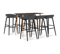 Ziaphsol Ensemble de Meubles de Salle à Manger Noir et Gris avec Table, Six chaises, Design Moderne, Robuste, idéal pour Cuisine, Salon, séjour, Convivial, Organisation optimale