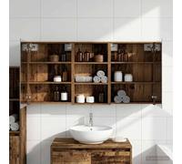 Ziaphsol Ensemble de Meubles de Salle de Bain 3 pièces en Bois d'ingénierie avec Miroir Double Face éclairage LED intégré, Rangement Mural Compact pour Salle de Bain Moderne