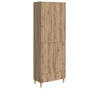 Ziaphsol Ensemble de Meubles en chêne Artisanal Bois d'ingénierie 2 pcs avec Rangement et éclairage LED pour Salon Chambre Bureau, Design Moderne Compact et Multifonction