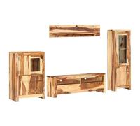 Ziaphsol Ensemble de meubles TV avec tiroirs et portes - Marron - 120 x 30 x 39 cm - Console multimédia en bois avec espace de rangement - Gestion des câbles et organiseur pour home cinéma