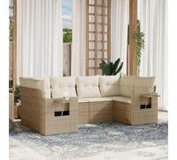 Ziaphsol Ensemble de mobilier de Jardin avec canapés, fauteuils et Table Basse en résine tressée Beige pour terrasse Balcon Patio avec Coussins Amovibles et Module Flexible pour détente et réception