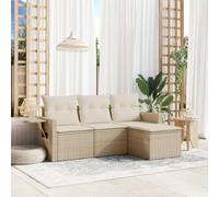 Ziaphsol Ensemble de mobilier de Jardin avec canapés, fauteuils, Table Basse et Coussins Beige résine tressée pour terrasse Balcon Patio, Module et Confortable, idéal pour détente et réception